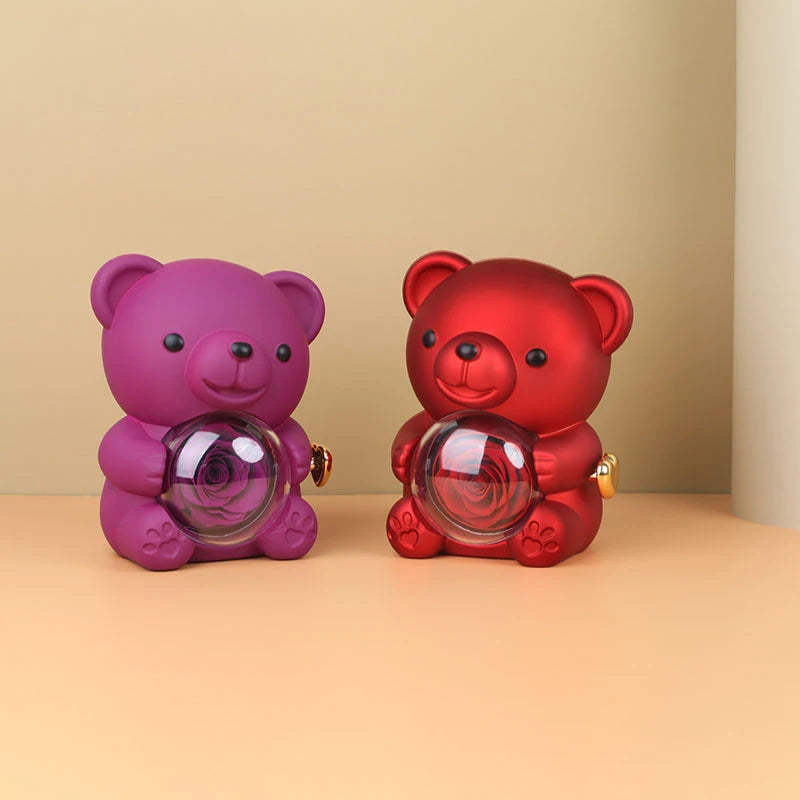 Custom Text Double Heart Eternal Necklace – With Luxury Bear & Rose Gift Box - Image 5