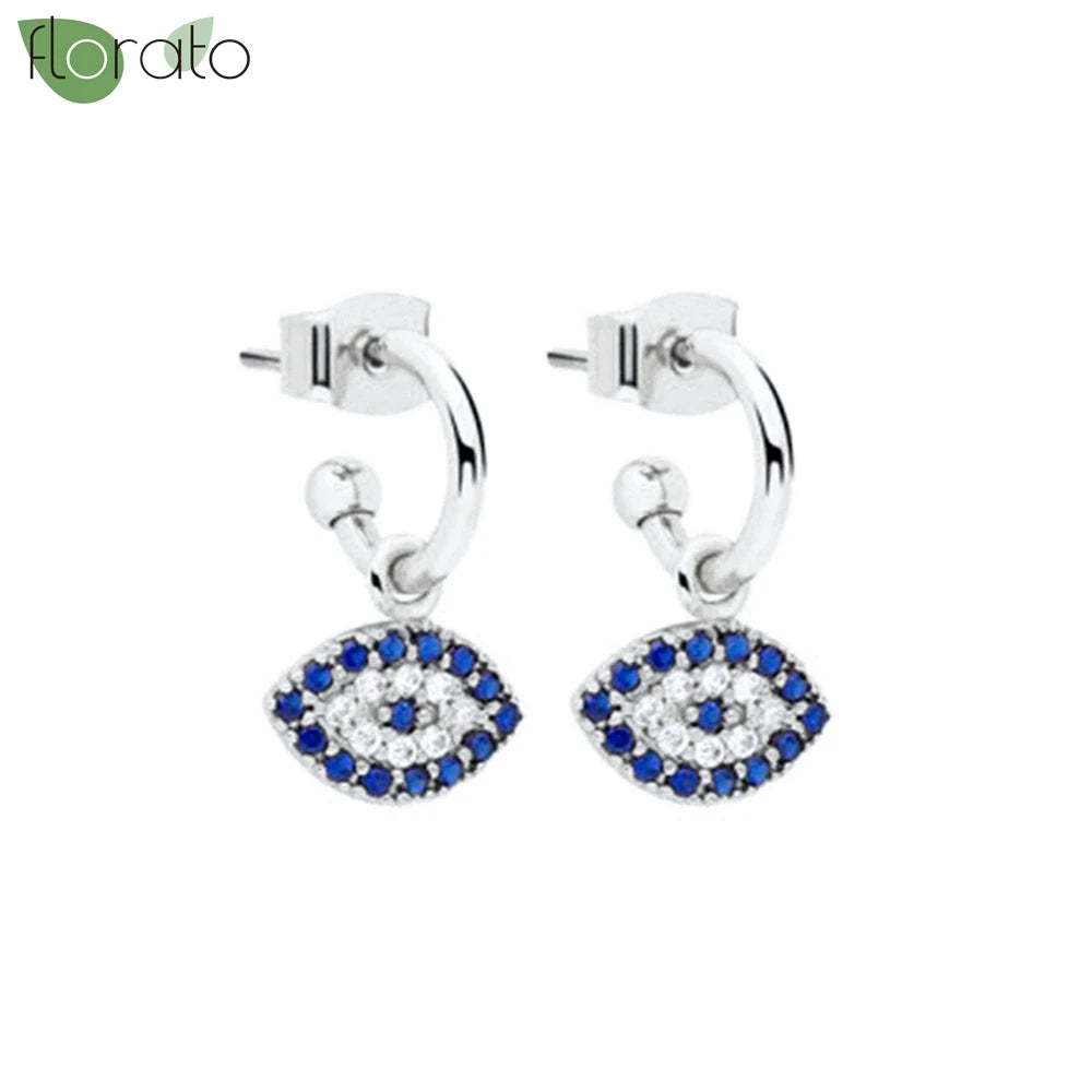 925 Sterling Silver Needle Vintage Gold Hoop Earrings – Evil Eye Pendant Jewelry for Women - Image 18