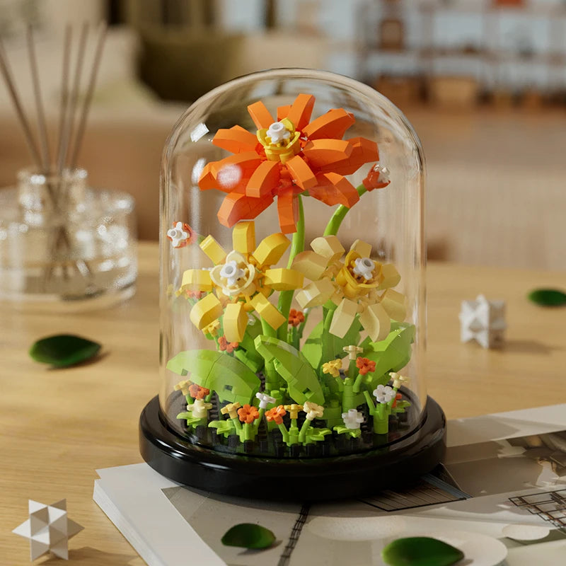 DIY Micro Particle Building Block Bouquet – Handmade Sunflower Gift & Puzzle Toy for Kids - Image 15