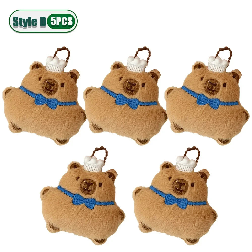 1–10PCS Gourmet Capybara Plush Pendant – Cute Cartoon Doll for Bags, Decor & Gifts - Image 24