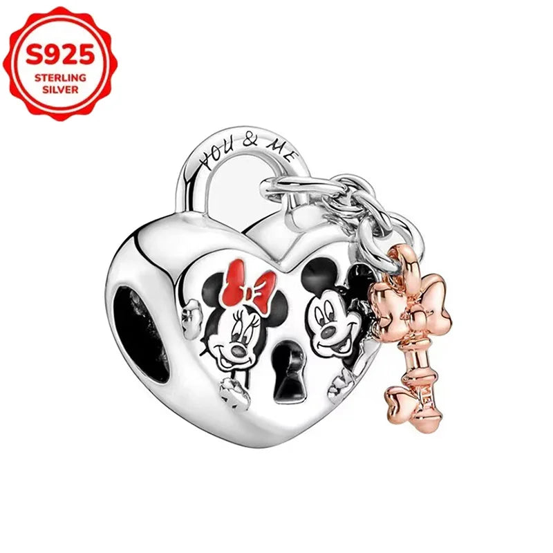 Disney 925 Sterling Silver Beads – Mickey, Stitch, Princess, Cinderella Charms for DIY Bracelets - Image 71