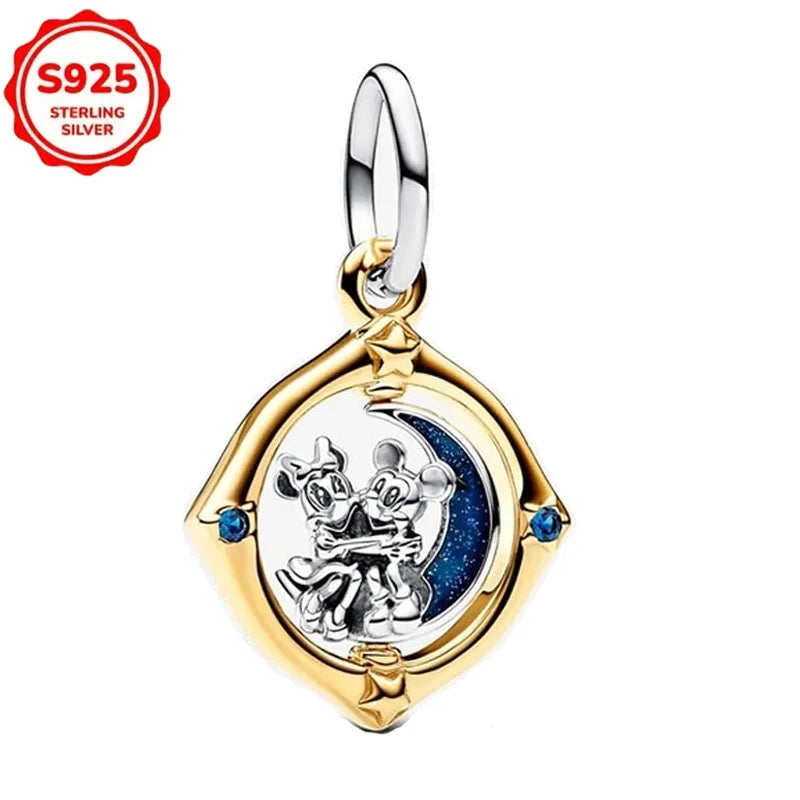 Disney 925 Sterling Silver Beads – Mickey, Stitch, Princess, Cinderella Charms for DIY Bracelets - Image 82