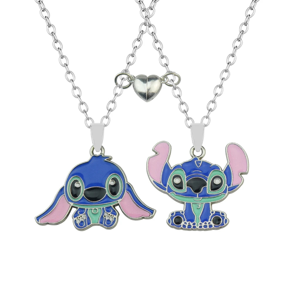 1 Pair Lilo & Stitch Pendant Necklaces – Kawaii Stainless Steel Couple Neck Chains - Image 14