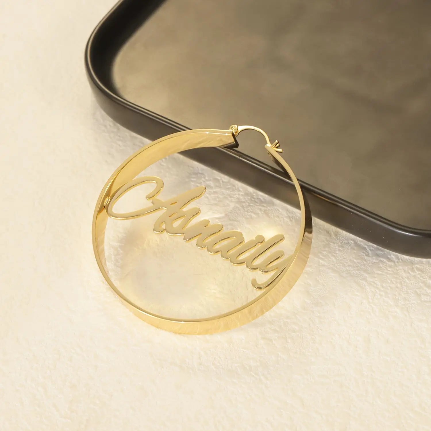 Personalized Welded Name Earrings – Custom Stainless Steel Jewelry Gift for Women - Image 4