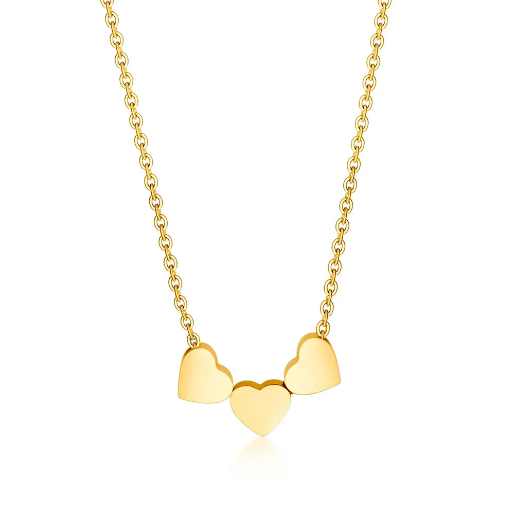 Cazador Kpop 3 Hearts Choker Necklace – Stainless Steel Minimalist Jewelry for Women & Girls - Image 7