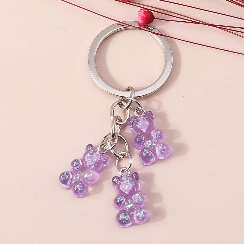 Cute 3D Dazzling Bear Keychain – Sparkling Animal Pendant for Car Keys & Handbags - Image 32