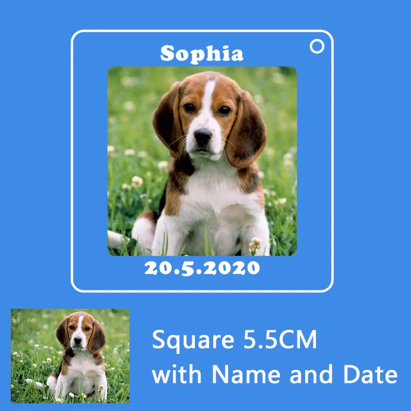 Custom Pet Dog & Cat Acrylic Keychain – Personalized Photo Cartoon Charms - Image 7