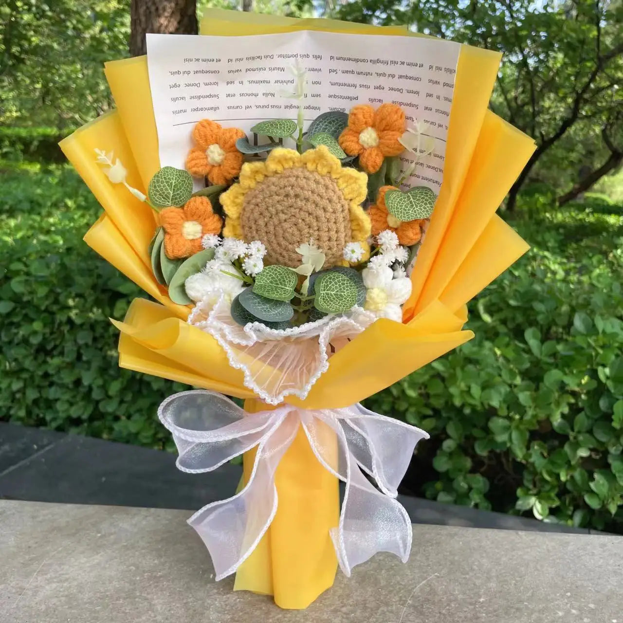 Finished Knitted Sunflower Bouquet – Handmade Crochet Flower Gift for Valentine’s, Mother’s Day, Birthday & Graduation - Image 7