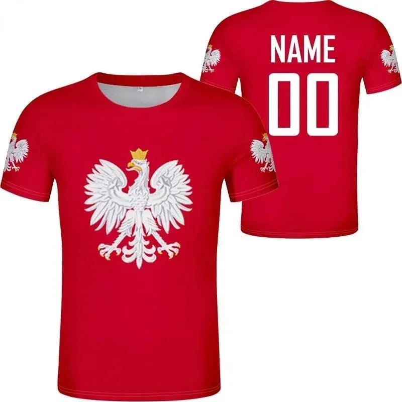 Polish Polska White Eagle Emblem T-Shirt – 3D Nation Flag Graphic Tee for Men