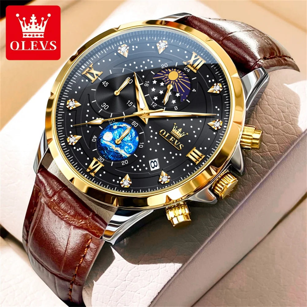 OLEVS 9807 Men's Quartz Chronograph Watch – Multifunction Waterproof Timepiece with Luminous Display - Image 13