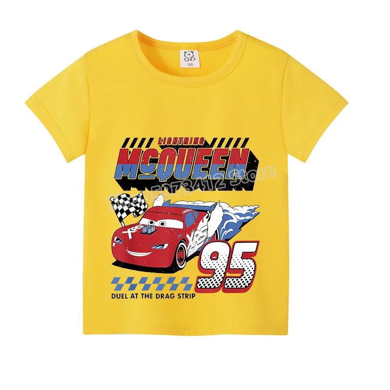Lightning McQueen Kids T-Shirt – Disney Pixar Cars Cartoon Tee for Boys - Image 9