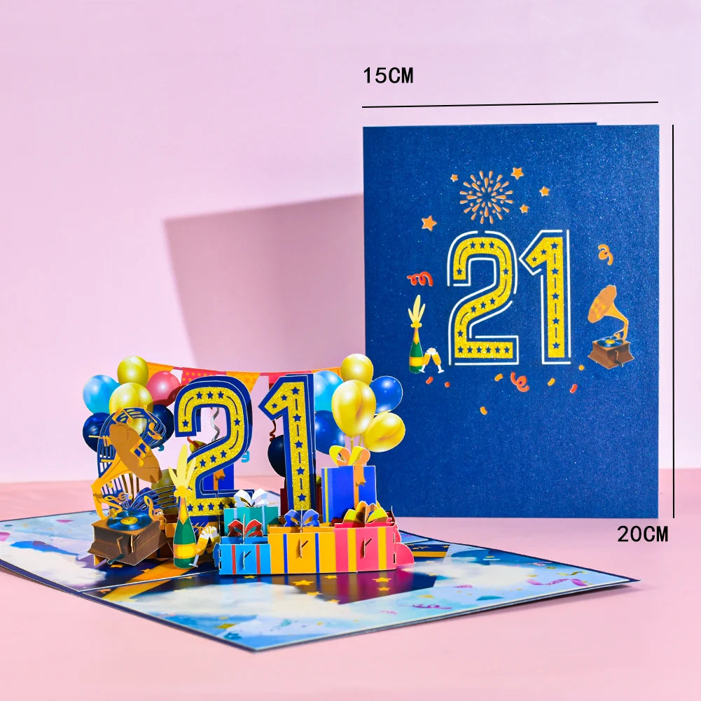Anniversary & Birthday Pop-Up Number Card – 1st, 18th, 21st Celebration Greeting Card - Image 32