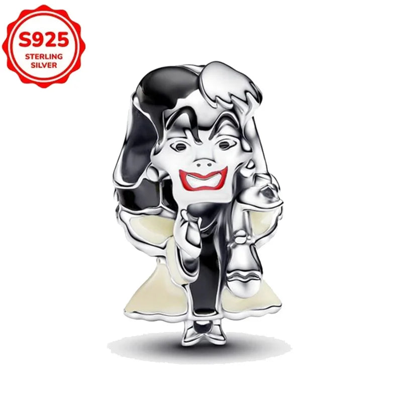 Disney 925 Sterling Silver Beads – Mickey, Stitch, Princess, Cinderella Charms for DIY Bracelets - Image 48