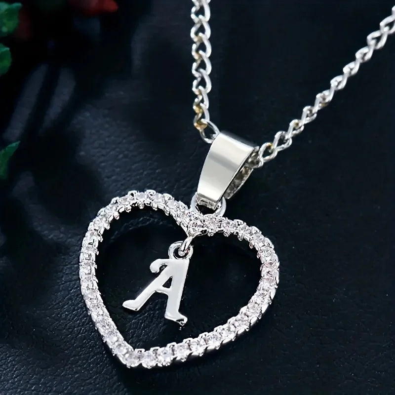 Bohemian Style Heart-Shaped Letter Pendant Necklace