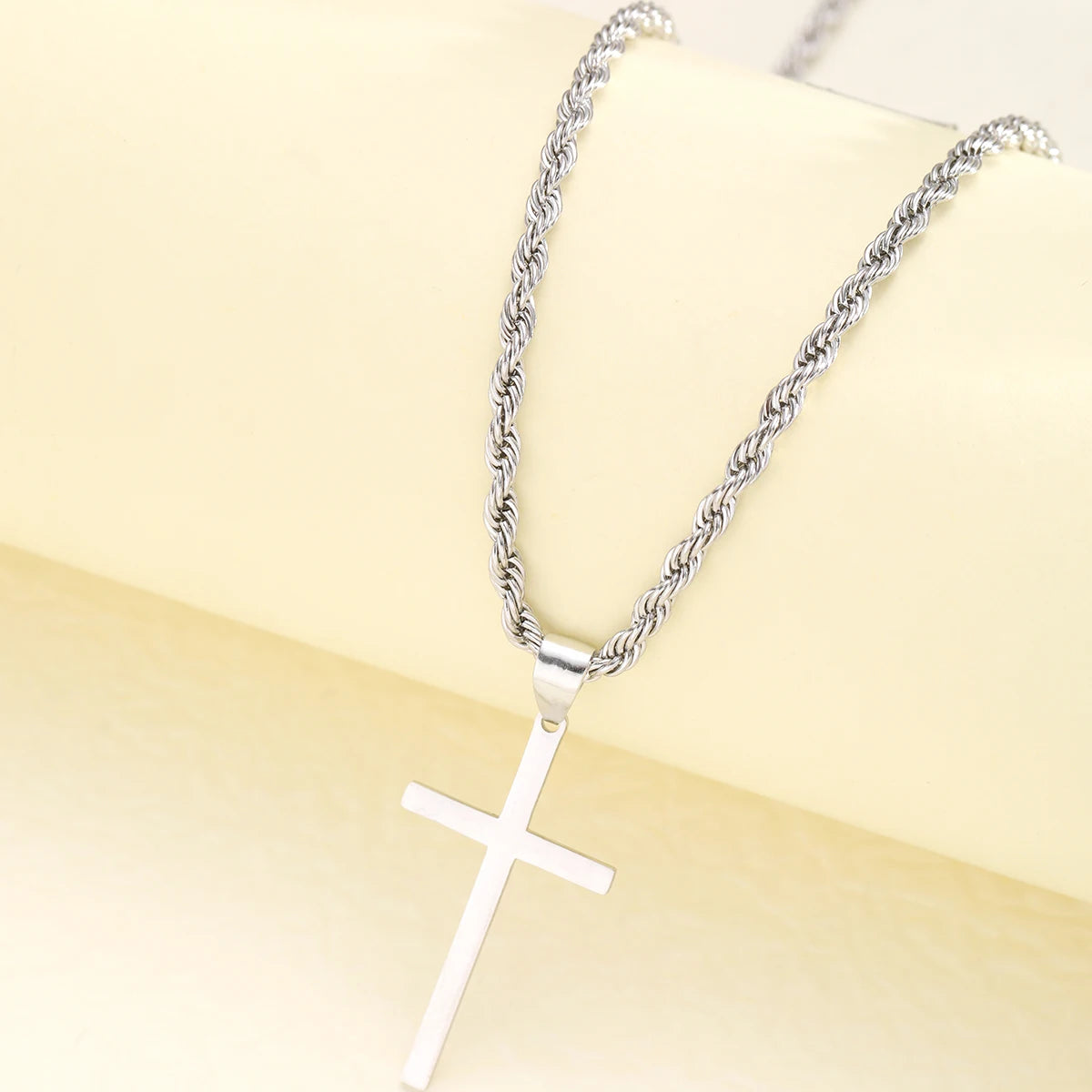 New Stainless Steel Cross Pendant Necklace - Image 5