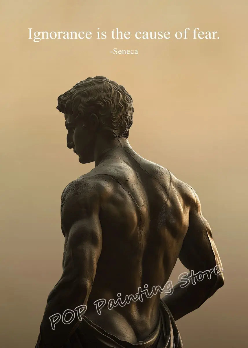 Stoic Wisdom Philosophical Quote Poster – Minimalist Greek Sculpture Canvas Wall Art - Image 18