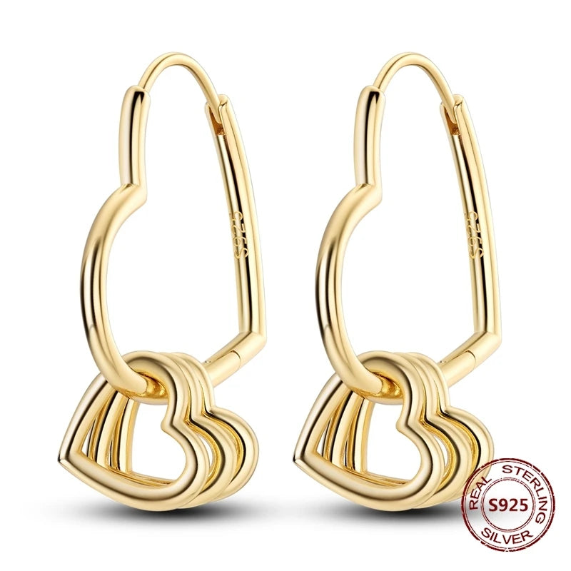 Rose Gold Star & Moon Hoop Earrings – 925 Sterling Silver Dangle Jewelry for Women - Image 15