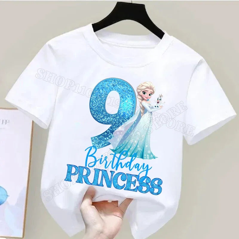 Frozen Elsa Birthday T-Shirt – Cute Cotton Tee for Girls Ages 1–9 - Image 21
