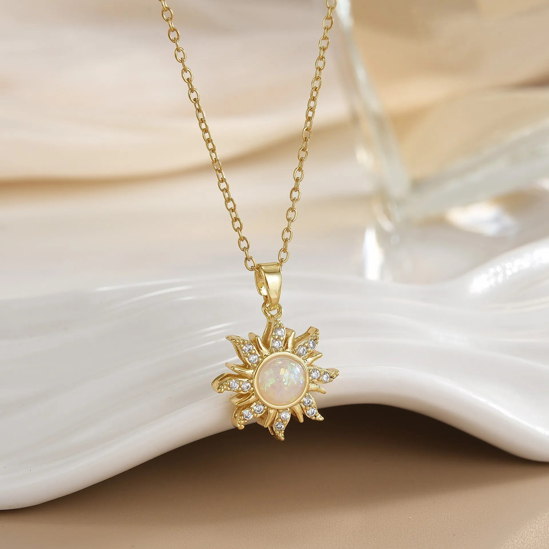Rapunzel Sun Necklace – Gold-Plated Sun & Moon Pendant with Stainless Steel Chain - Image 3