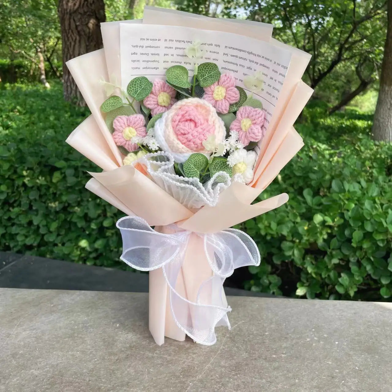 Finished Knitted Flowers Sunflowers Crochet Bouquet - Image 27