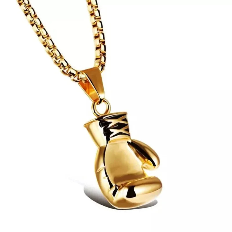 Boxing Gloves Pendant Necklace – Punk Stainless Steel Chain for Men & Boyfriend Gift - Image 7