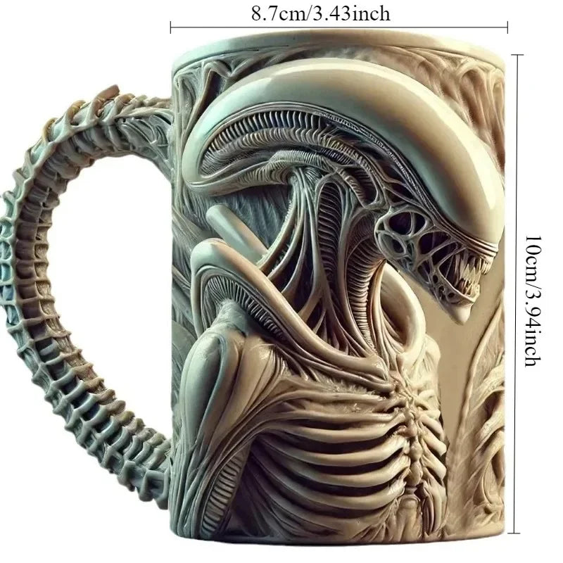 2025 Fashion Trend Alien Cup – Heat Transfer 3D Effect Coffee Mug - Image 4