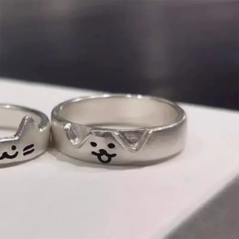 Cute Cat & Dog Animal Couple Rings - Image 8