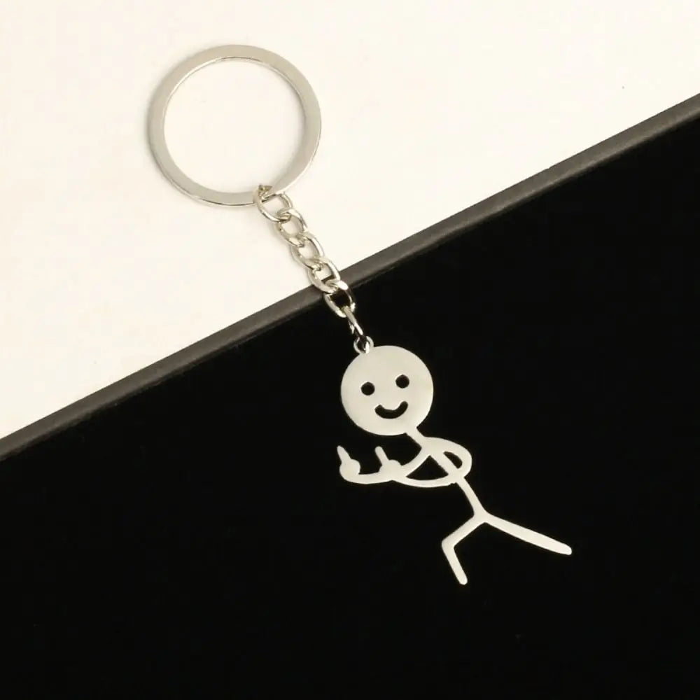 Unique Than Heart Stickman Couple Keychain – Fun & Creative Metal Keyring Gift - Image 9