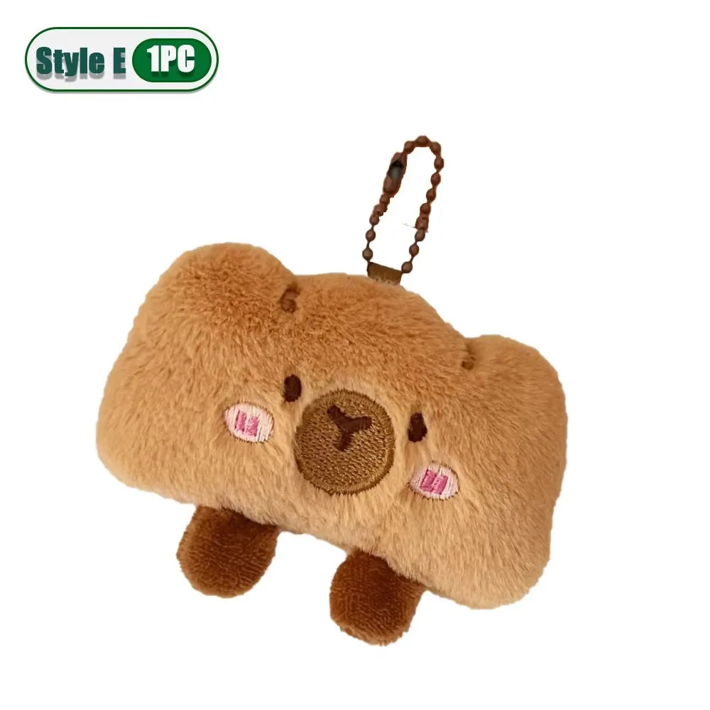 1–10PCS Gourmet Capybara Plush Pendant – Cute Cartoon Doll for Bags, Decor & Gifts - Image 17