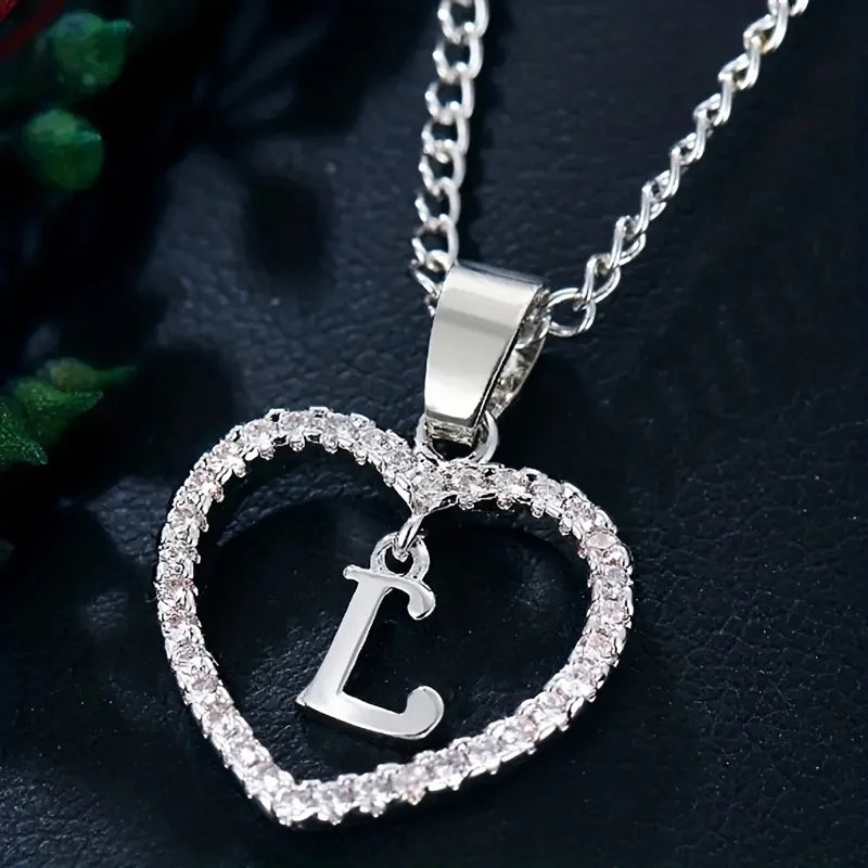 Bohemian Style Heart-Shaped Letter Pendant Necklace - Image 8