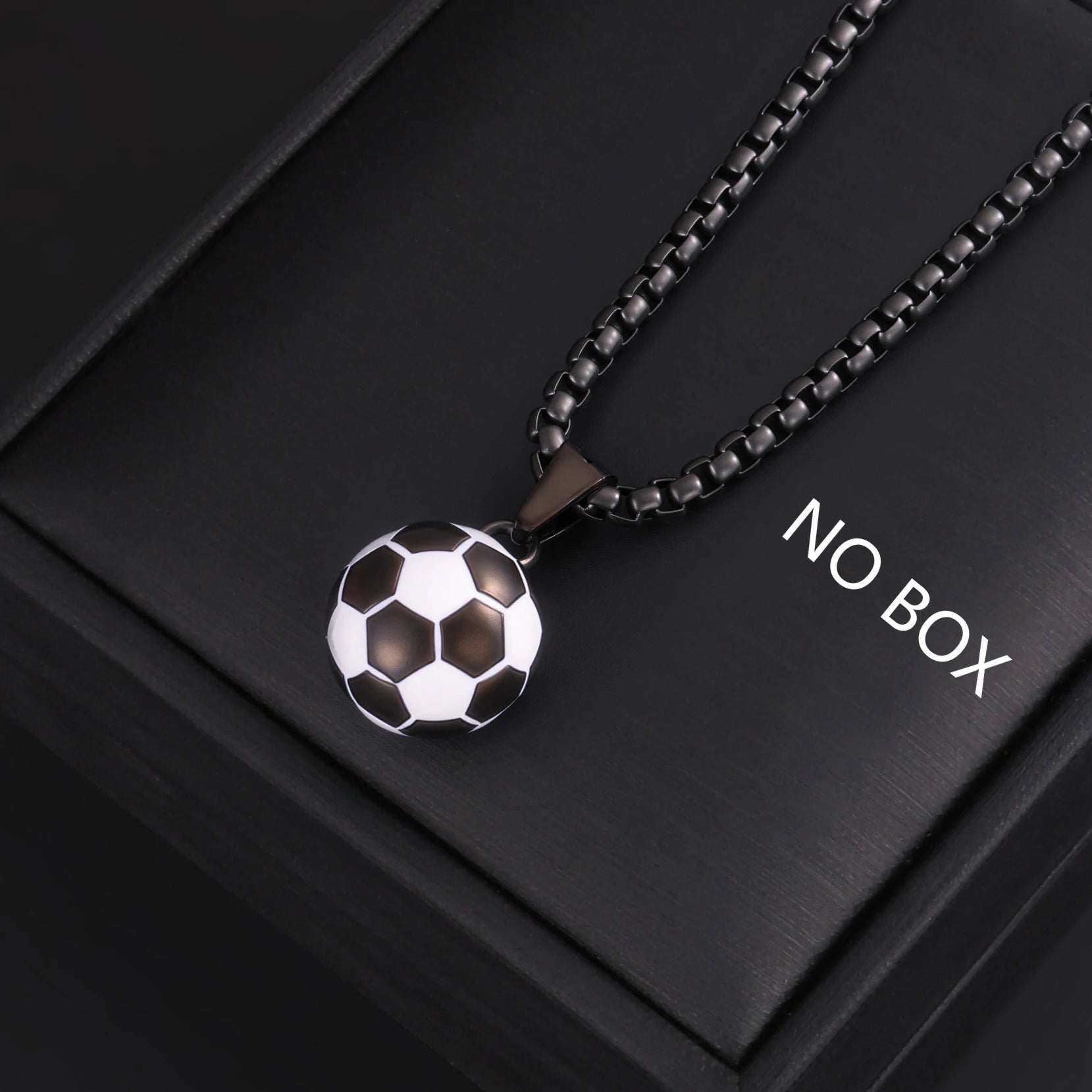 Fashion Sporty Stainless Steel Football Necklace – Enamel Soccer Pendant for Men - Image 5