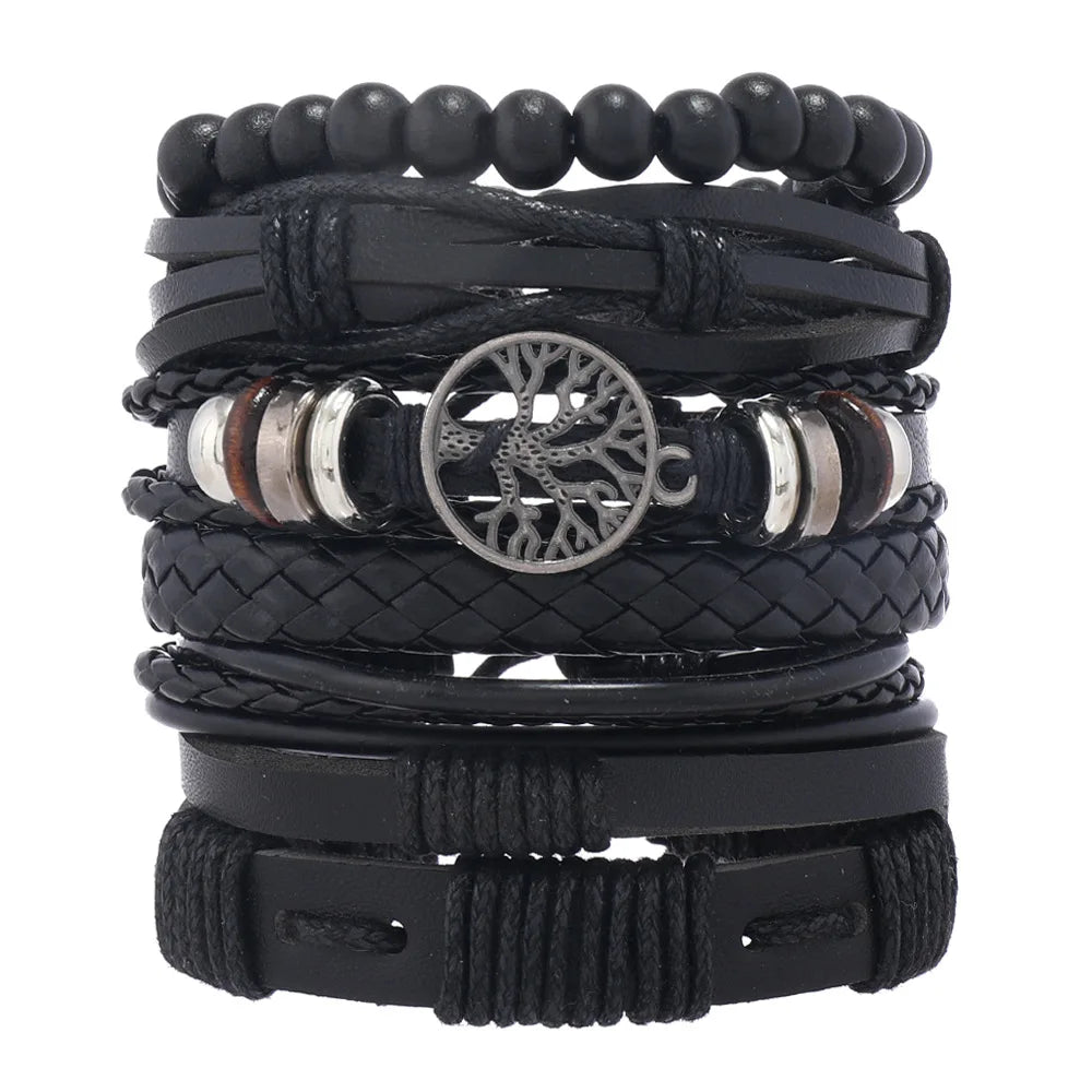 Punk Casual 6-Pc Beaded & Leather Bracelet Set - Image 7