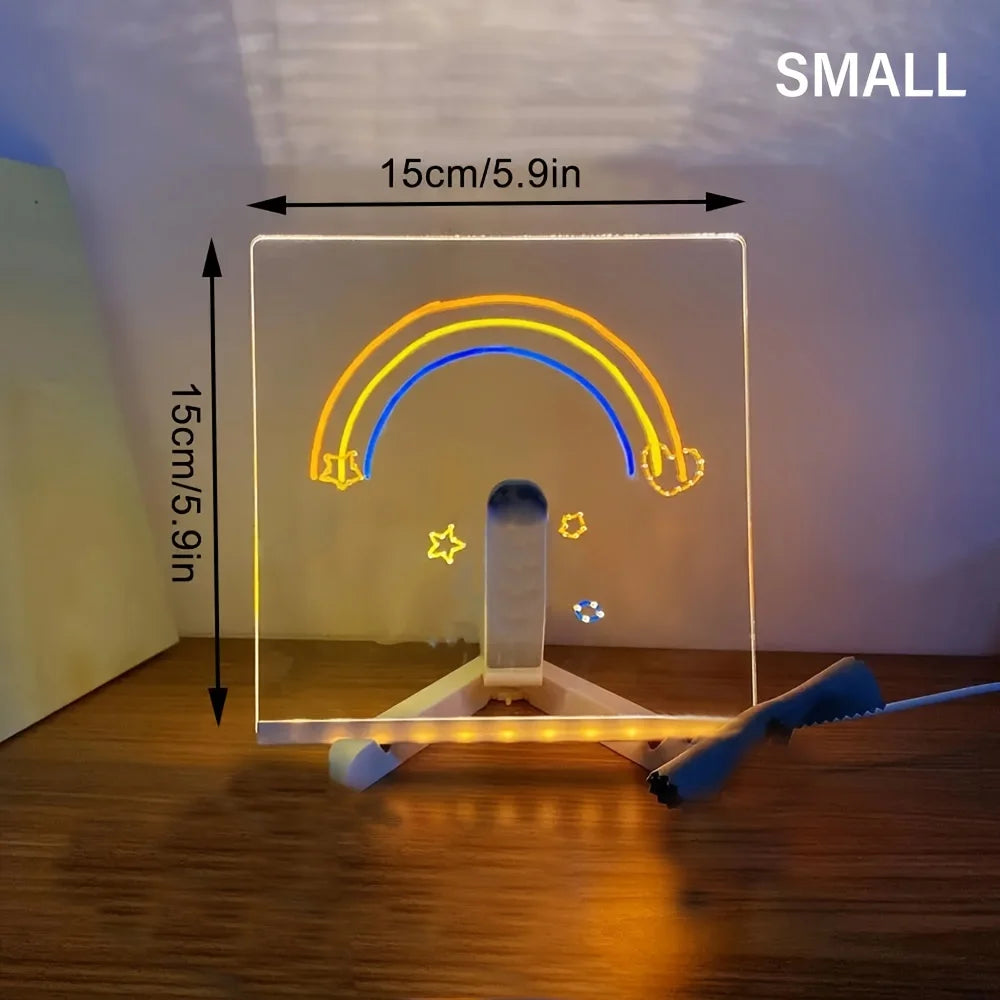 LED Note Board Night Light – DIY Acrylic Message Board with 7 Colorful Pens for Kids - Image 7