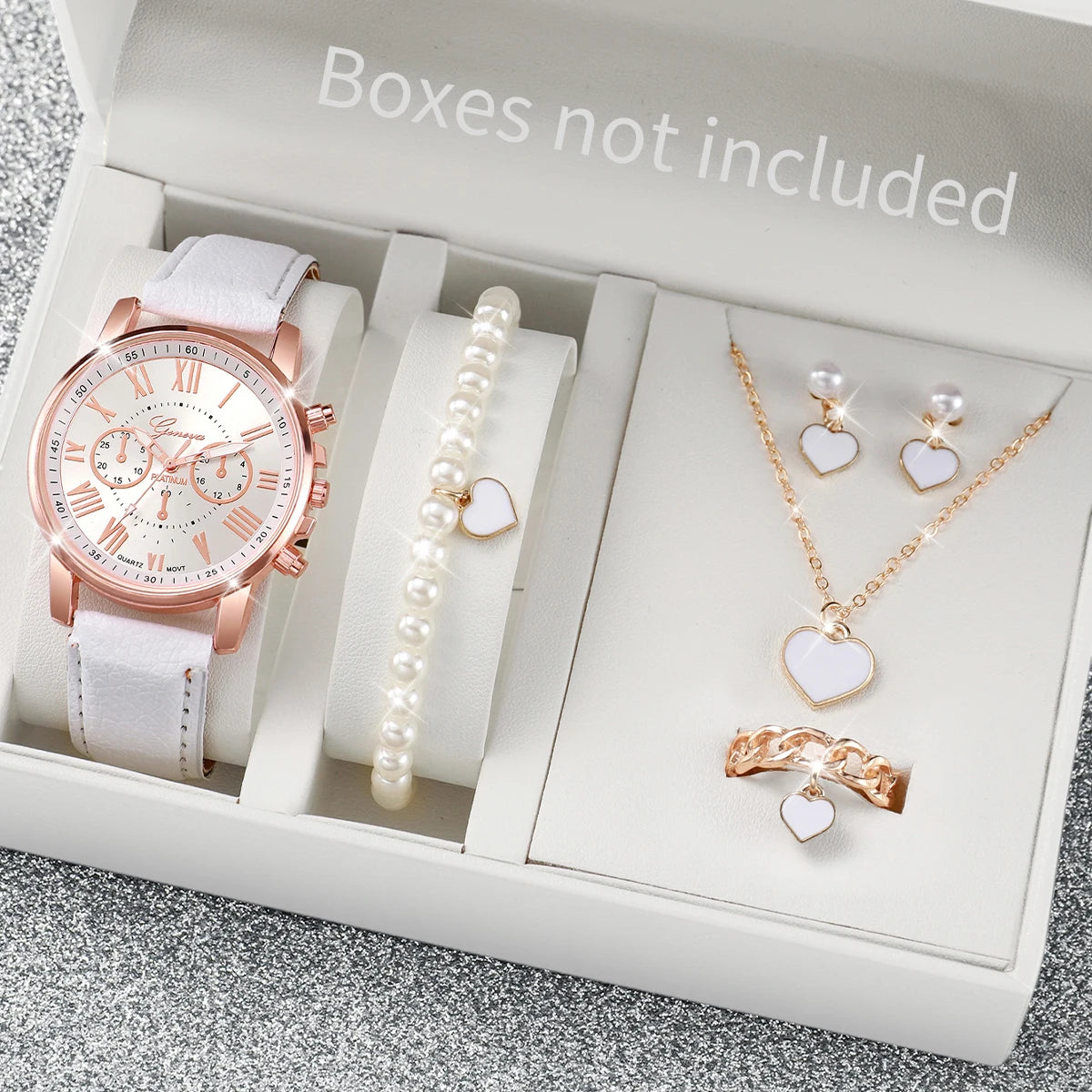 5/6PC Fashion Women's Quartz Watch & Jewelry Set - Image 12