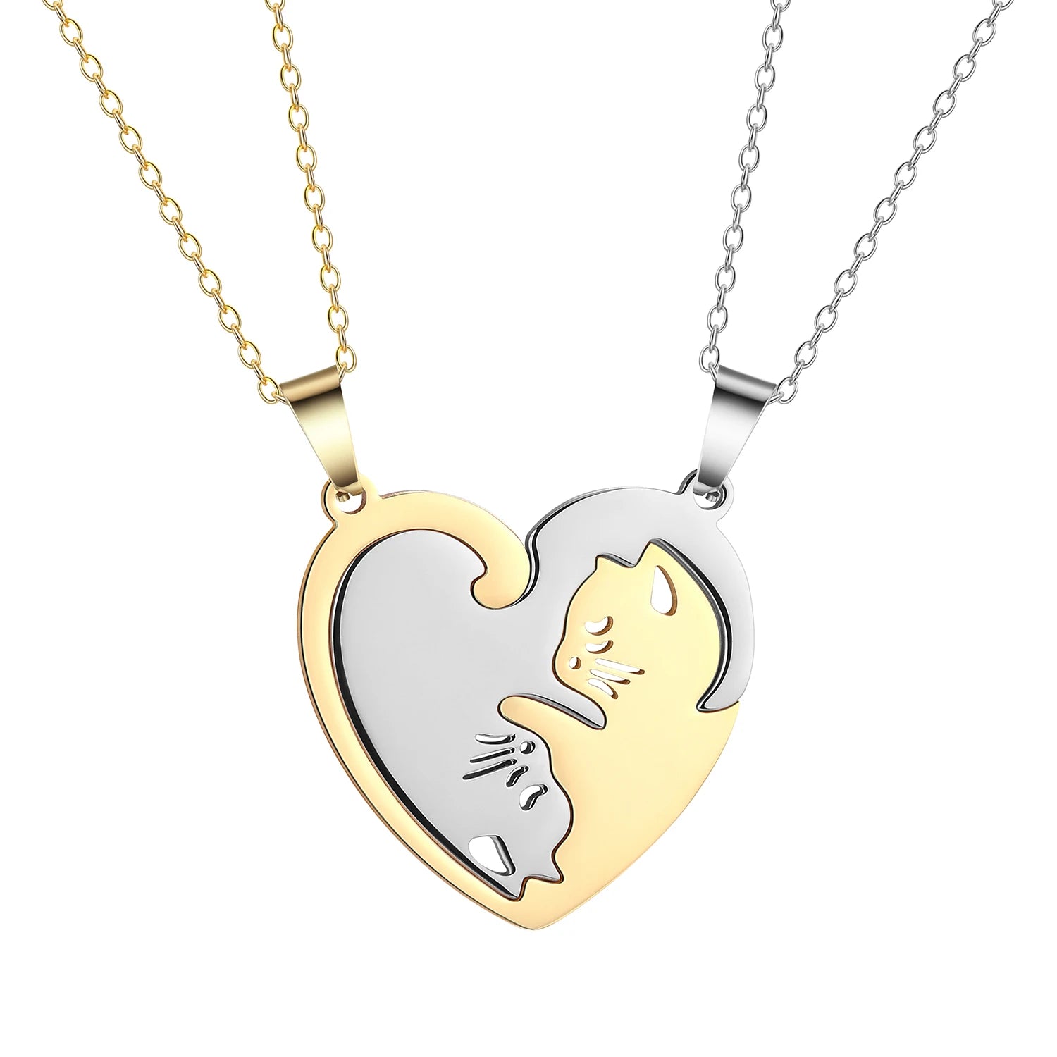 Black Cat Matching Couples Keychain – Stainless Steel Puzzle Keyring - Image 15