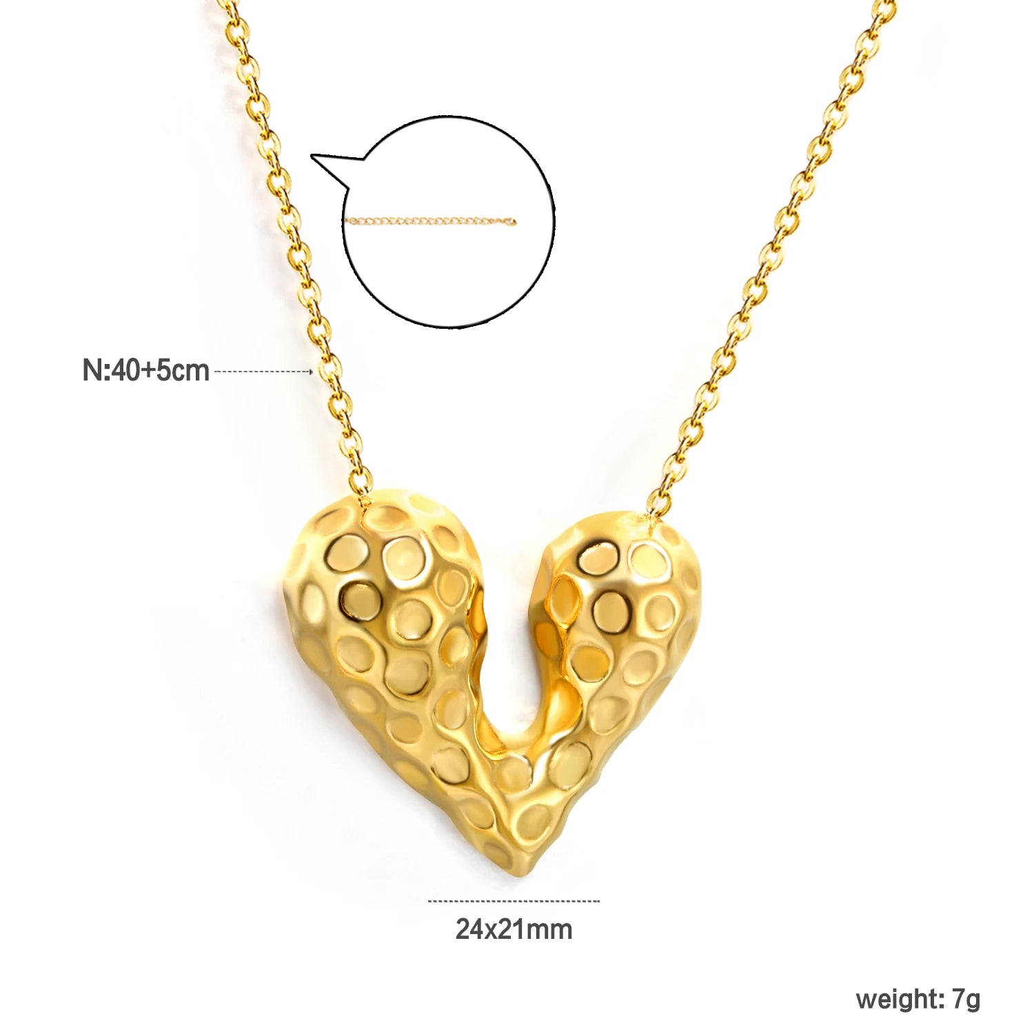 ASONSTEEL Romantic Heart Pendant Necklace – Golden Stainless Steel Choker for Women - Image 9