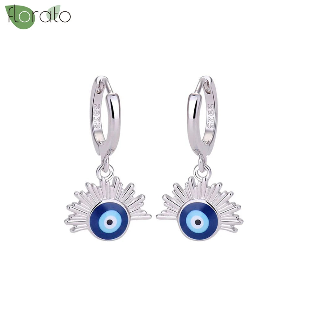 925 Sterling Silver Needle Vintage Gold Hoop Earrings – Evil Eye Pendant Jewelry for Women - Image 39