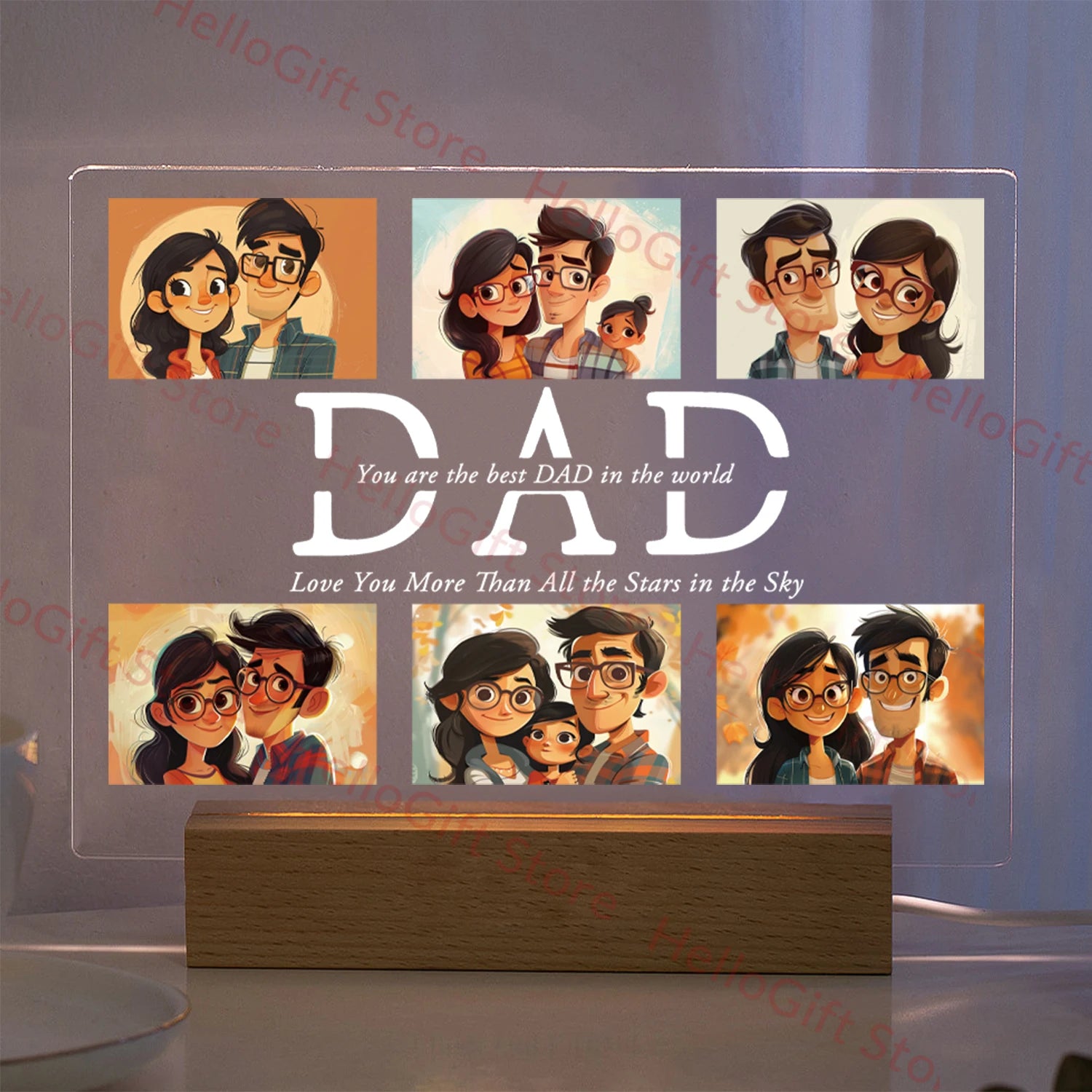Personalized 3D Acrylic Photo Lamp – Custom Text Night Light for Mom, Dad, Family & Love Gifts - Image 19