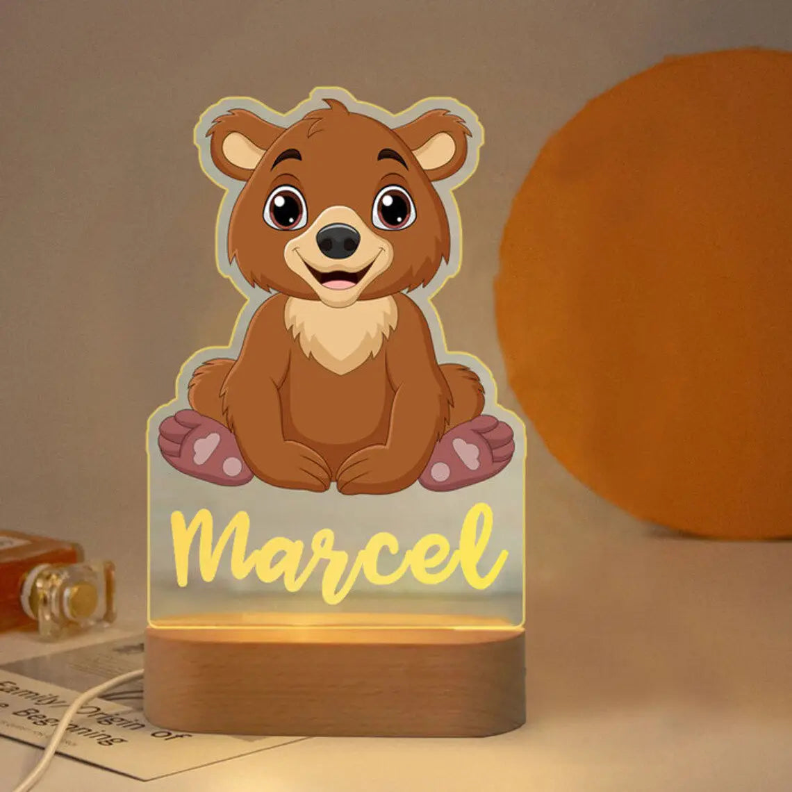 Personalized Animal Night Light – Custom Name Acrylic Lamp for Kids & Baby Room Décor - Image 9