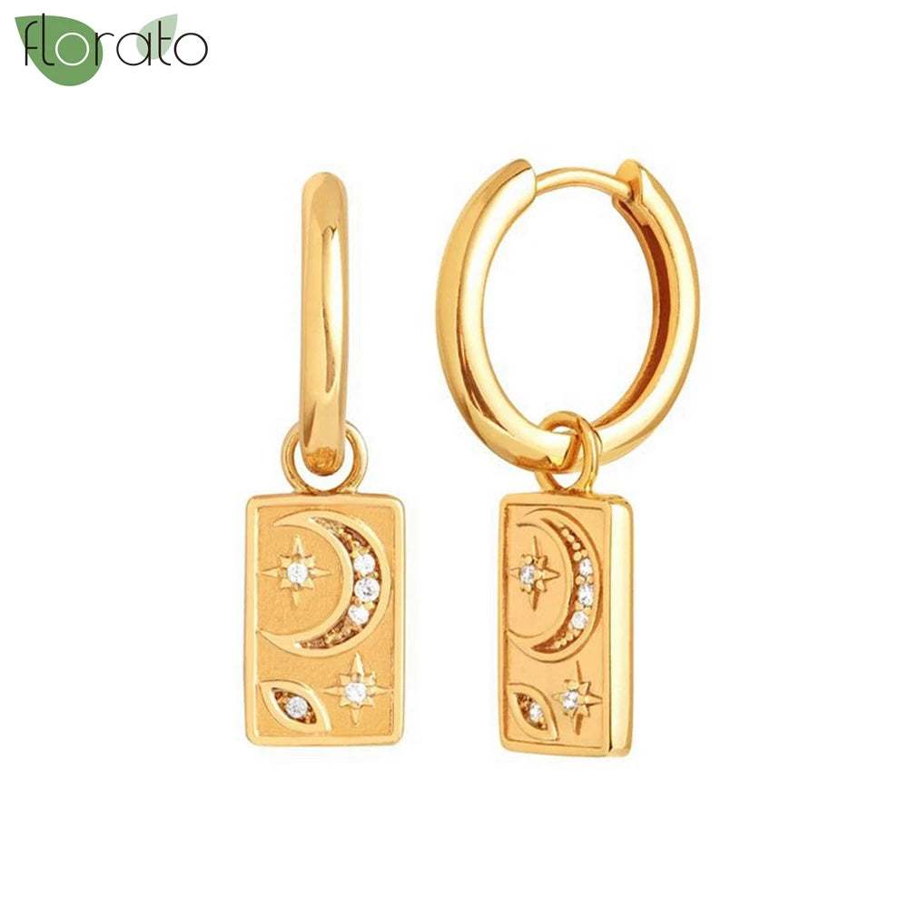 925 Sterling Silver Needle Vintage Gold Hoop Earrings – Evil Eye Pendant Jewelry for Women - Image 16