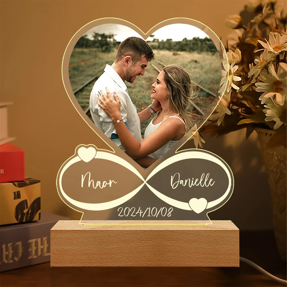 Custom Photo Love Frame – Personalized Acrylic Plaque Gift for Couples, Anniversary & Valentine’s Day