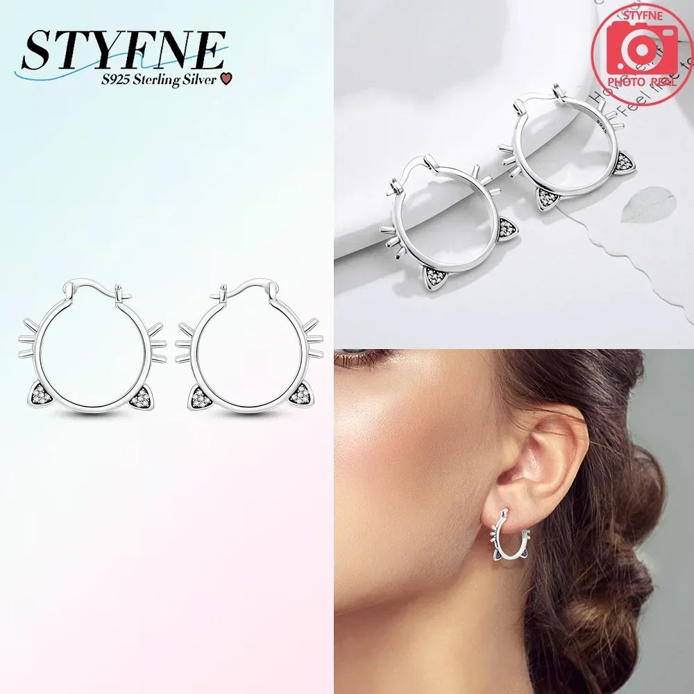 925 Sterling Silver Star, Moon & Sun Hoop Earrings – Infinity Love Golden Jewelry for Women - Image 11