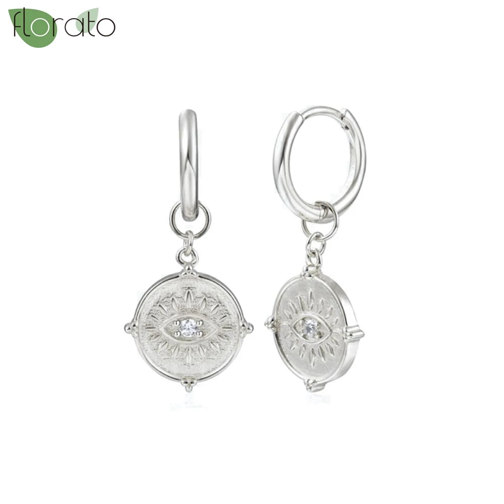 925 Sterling Silver Needle Vintage Gold Hoop Earrings – Evil Eye Pendant Jewelry for Women - Image 29