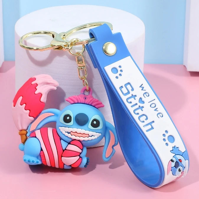 MINISO Romantic Stitch Earphone Bag Keychain – Cute Key Ring & Pendant Gift for Couples/Friends - Image 18