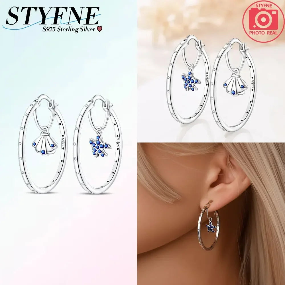 925 Sterling Silver Star, Moon & Sun Hoop Earrings – Infinity Love Golden Jewelry for Women - Image 12