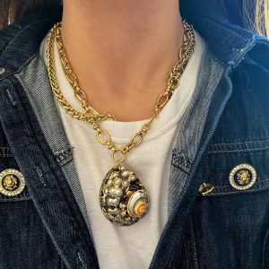 Exaggerated Conch Pendant Necklace – Punk Fashion Summer Beach Jewelry for Women