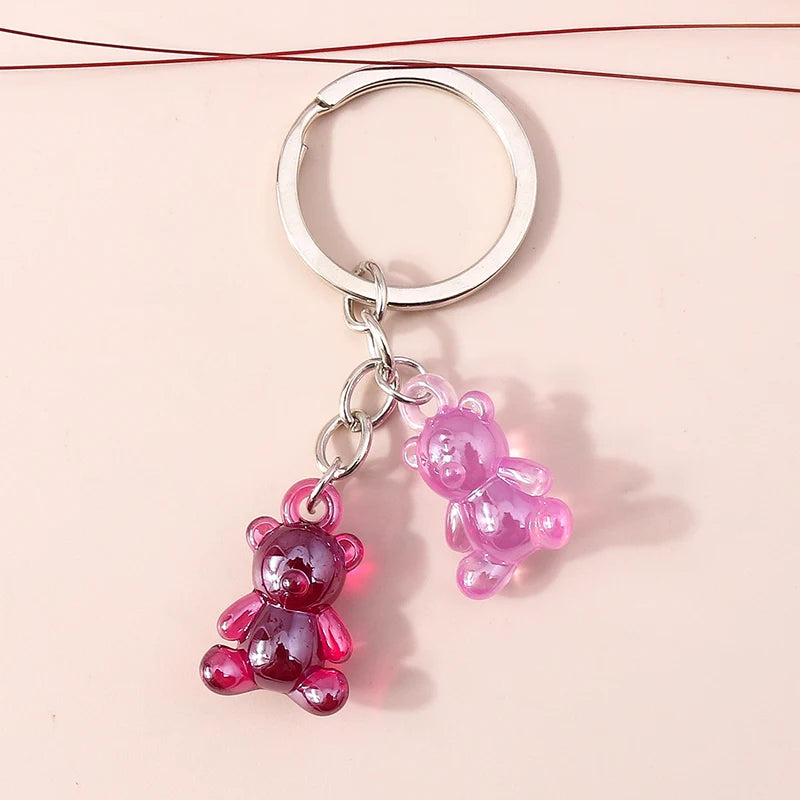 Cute 3D Dazzling Bear Keychain – Sparkling Animal Pendant for Car Keys & Handbags - Image 7