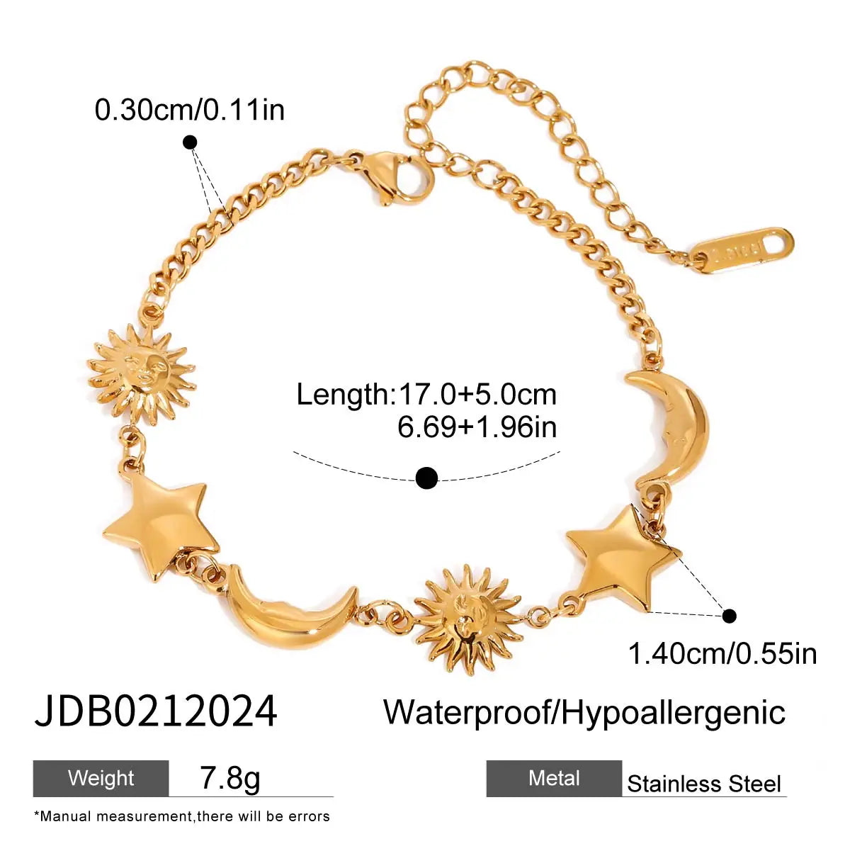 Uworld Beach Ocean Star & Moon Bracelet – Stainless Steel Stackable Jewelry Gift for Her - Image 9