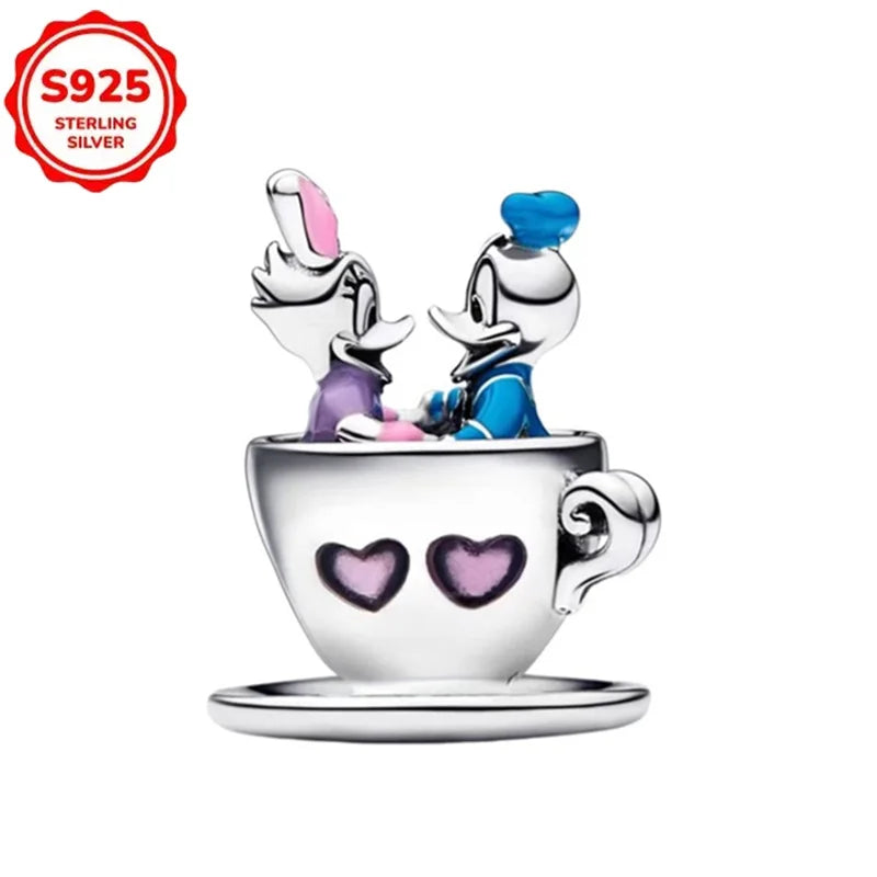 Disney 925 Sterling Silver Beads – Mickey, Stitch, Princess, Cinderella Charms for DIY Bracelets - Image 13