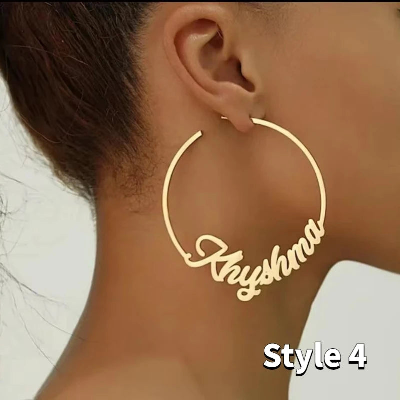 Personalized Welded Name Earrings – Custom Stainless Steel Jewelry Gift for Women - Image 11